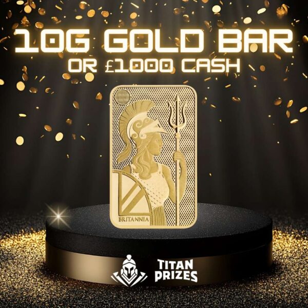 10g Gold Bar or £1000 Cash