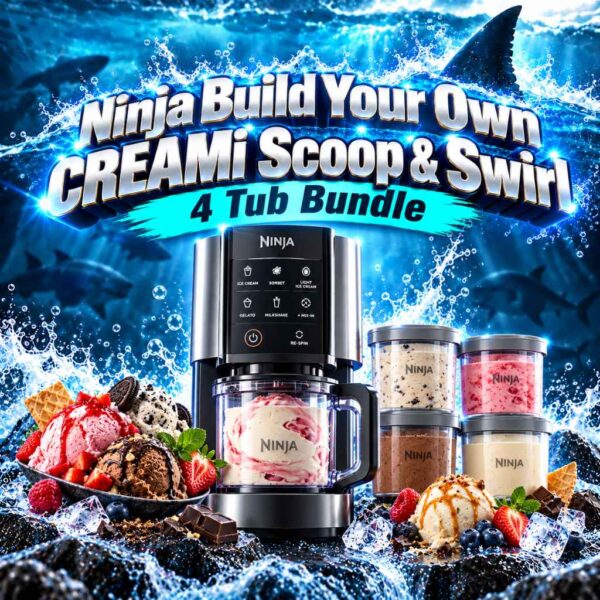 Ninja Build Your Own CREAMi Scoop & Swirl 4 Tub Bundle or £200